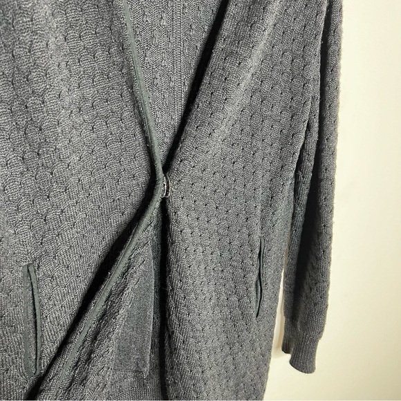 Lululemon Grey Merino Wool Thumbholes Tunic Oversized Cardigan Sweater - Picture 10 of 11